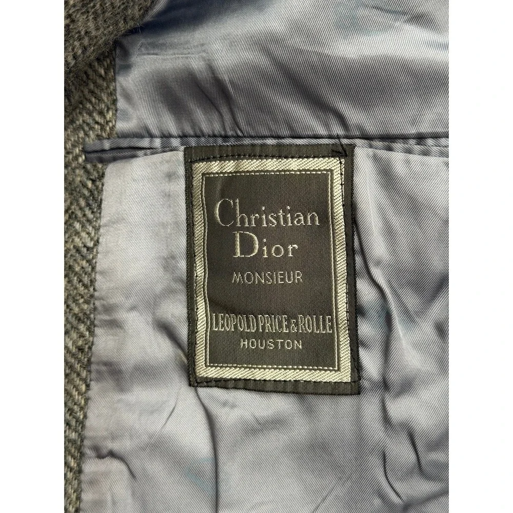 Christian Dior Monsieur Gray Herringbone Virgin Wool Blazer Sport Coat USA